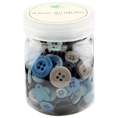 Go Handmade Mix Buttons, Plastic - BLUE 100 G