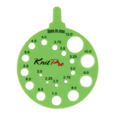 KnitPro Knitting Gauge GREEN (2-12 mm)