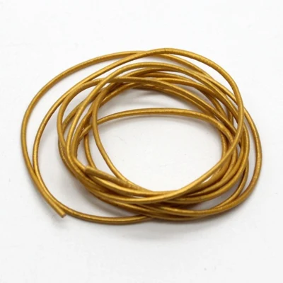 Leather cord, Gold, 1 meter