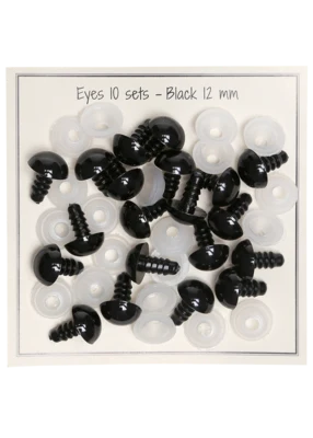 Go Handmade Safety Eye Black 12mm (10 pairs)