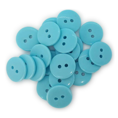HobbyArts Round Plastic Buttons Baby Blue, 12.5 mm, 20 pcs