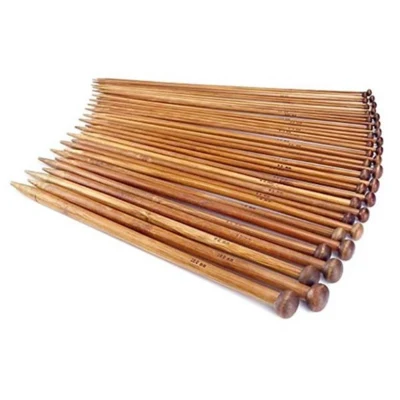 Single Pointed Needle Set, Dark bamboo, 2-10 mm, 18 size, 25 cm