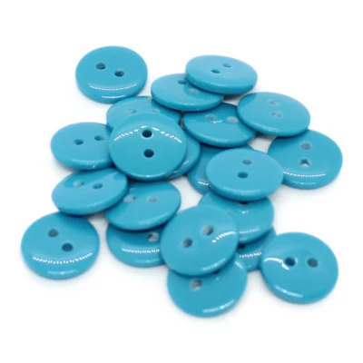 HobbyArts Round Plastic Buttons Jeans Blue, 12.5 mm, 20 pcs