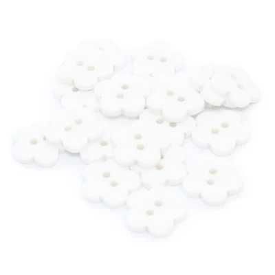 HobbyArts Plastic buttons White Flower, 20 pcs