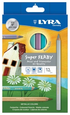 Lyra Super Ferby Metallic Coloured Pencils, 12 pcs