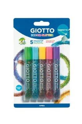 Giotto Decor Glitter glue Confetti, 5 pcs