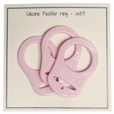 Go Handmade Silicone Pacifier Ring 3 pcs Solid colours
