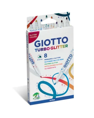 Giotto Turbo Glitter Felt-tip Pens, 8 pcs