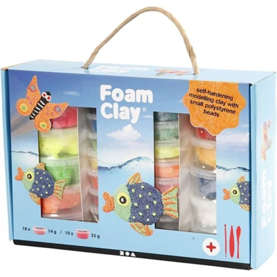 Foam Clay Gift Box, 18x14 g + 10x35 g