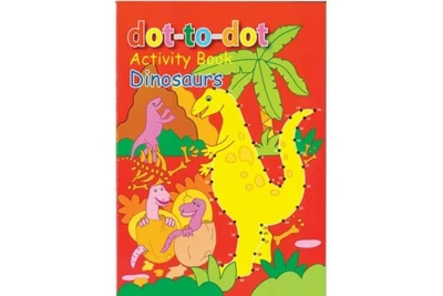 Colouring book Dot-to-dot A4 Dinosaurs, 16 pages