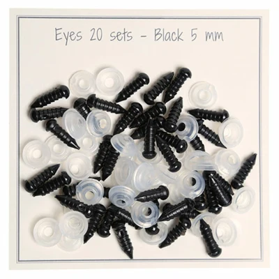 Go Handmade Safety Eyes Black 5 mm (20 pairs)
