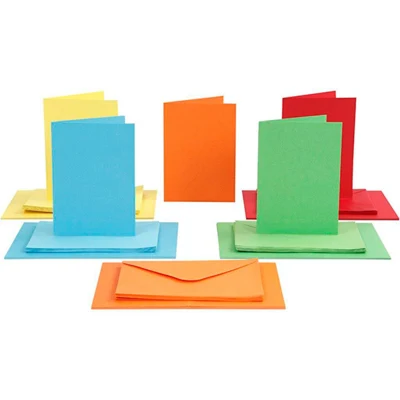 Cards and envelopes, short 10.5 x 15 cm, envelope 11.5 x 16.5 cm, 50 sets