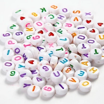Letter beads, 7 mm, hollow 1.2 mm, 200 pcs