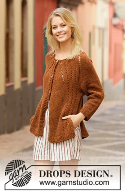 202-14 Autumn Spice Cardigan by DROPS Design