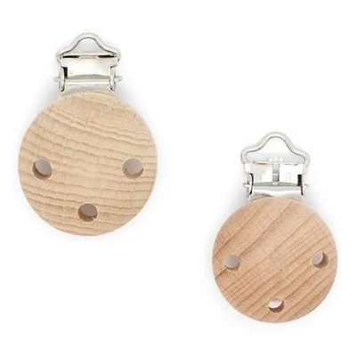 HobbyArts Suspender clips Wood, Round with holes, 1 pcs