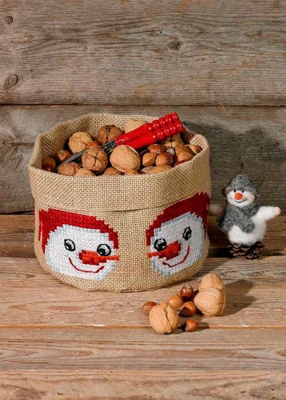 Embroidery kit Basket w/snowman