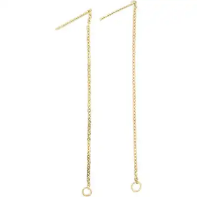 Earring with chain 70mm, Gold plated