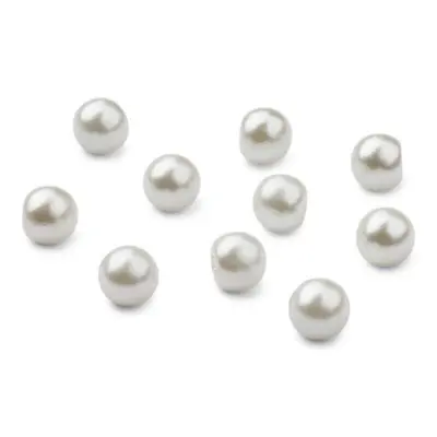 HobbyArts Pearl Buttons, White, 12 mm, 10 pcs