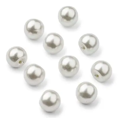 HobbyArts Pearl Buttons, White, 18 mm, 10 pcs