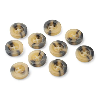 LindeHobby Beige/Black Plastic Buttons, 28 mm, 10 pcs