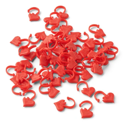 HobbyArts Stitch Markers Red Hearts 50 pcs