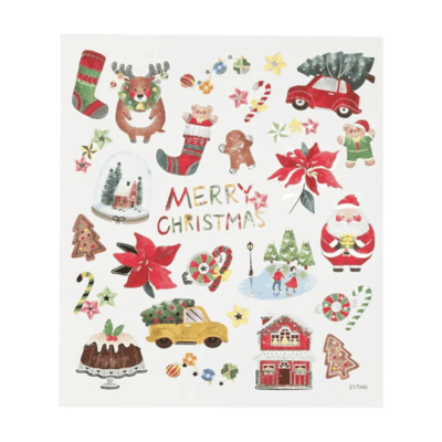 Stickers, Christmas, 15 x 16.5 cm, 1 sheet