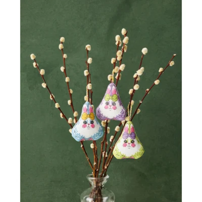 Easter Rabbits w/Bow 3-pack 6 x 7 cm / 2.36 x 2.76 in