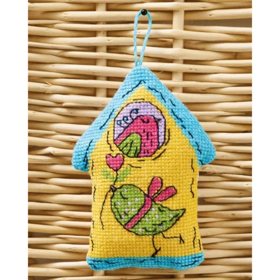Yellow Birdhouse 7 x 9 cm / 2.76 x 3.54 in