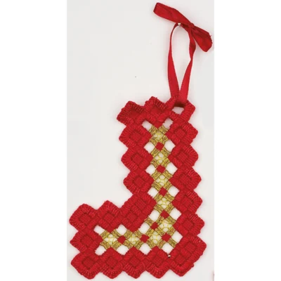 Christmas Hardanger Red 9 x 9 cm / 3.54 x 3.54 in
