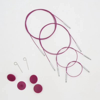 KnitPro Thin & Flex Cable, Purple Swivel, 15.75-59 inches