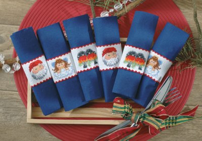 Embroidery Kit Napkin Rings Ø 6 cm / Ø 2 in dia.