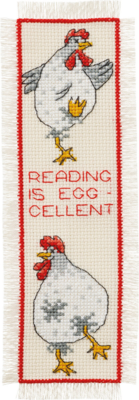 Embroidery Kit Reading is Egg-cellent 7 x 22 cm / 3 x 9 in