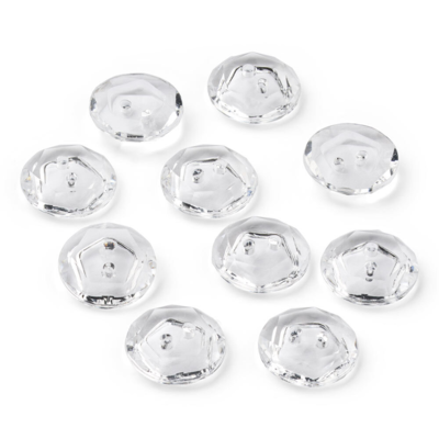 LindeHobby Crystal Buttons, Clear, 12 mm, 10 pcs
