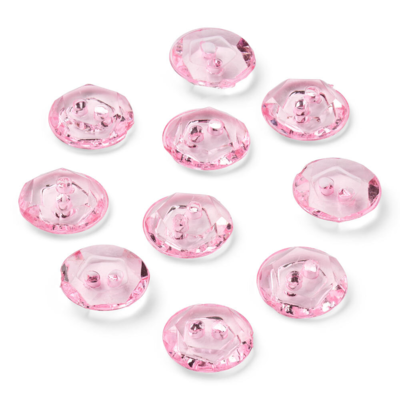 LindeHobby Crystal Buttons, Baby Pink, 12 mm, 10 pcs