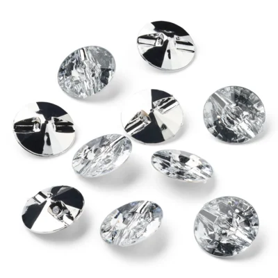 LindeHobby Crystal Buttons, Clear, 20 mm, 10 pcs