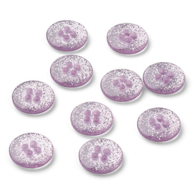 LindeHobby Glitter Buttons, Lilac, 12 mm, 10 pcs