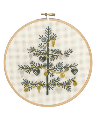 Embroidery Kit Decorated Tree 18 Ø cm / 7.09 Ø in dia.