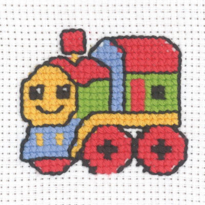 Embroidery Kit Train 8cm x 8cm / 3.15in x 3.15in