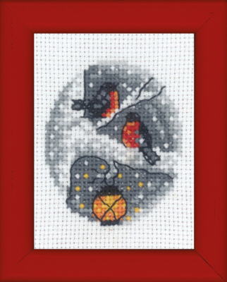 Embroidery Kit Birds in Tree Picture 6 x 8 cm / 2.36 x 3.15 in
