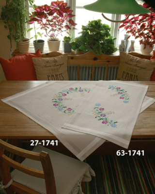 Embroidery Kit Flowers in Cross Stitch 80 x 80 cm / 31 x 31 in
