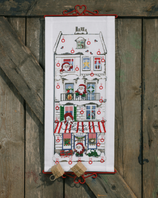 Embroidery Kit Santa's House B5125/32 32x70 cm / 12.60x27.56 in
