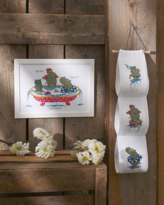 Embroidery Kit Hippopotamus 12 x 63 cm / 4.72 x 24.8 in