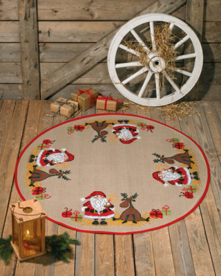 Embroidery Kit Santa & Moose 120Ø cm / 47Ø in dia.