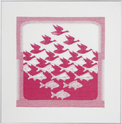 Embroidery Kit Bird/fish pink R5988 57 x 55