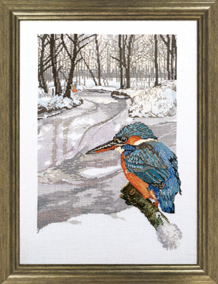Embroidery Kit Kingfisher 26 x 35 cm / 10 x 14 in R5414