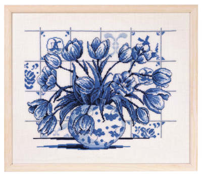 Embroidery Kit Indigo Tulips 39 x 46 cm / 15 x 18 in