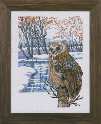 Embroidery Kit The Eurasian Eagle-Owl 31 x 41 cm / 12.2 x 16.14 in