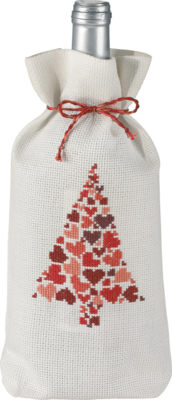 Embroidery Kit Christmas tree with hearts 16 x 28 cm / 6.30 x 11.02 in