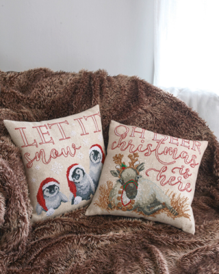 Embroidery Kit Let it snow 40 x 40 cm / 16 x 16 in