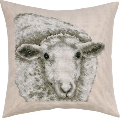 Embroidery Kit White sheep 40 x 40 cm / 16 x 16 in